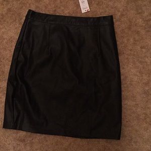 Leather mini skirt